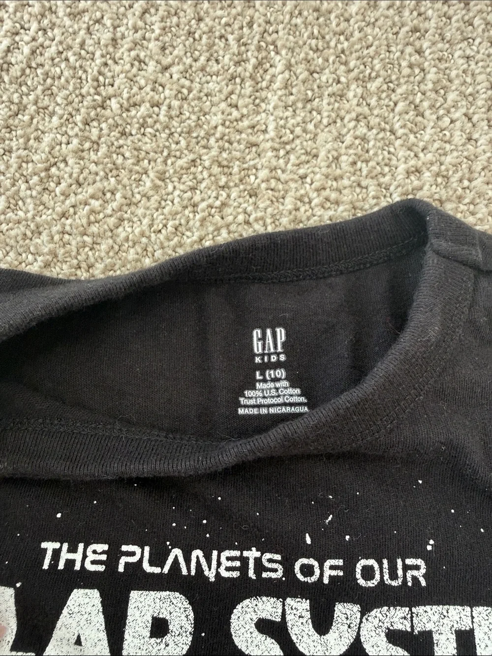 Boys GAP Black Solar System Graphic Tee